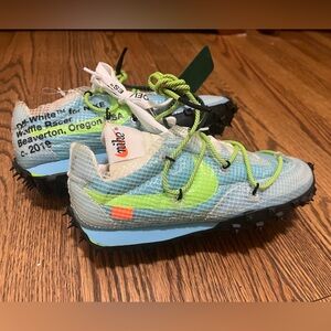 NWT Women’s Nike Off-White x Waffle Racer 'Vivid Sky' CD8180 LIMITED EDITION